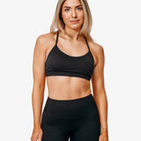 Essence Eda Sports Bra, Black, Front Side. 