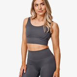 Hero Ace Sports Bra, Grey, From The Side.