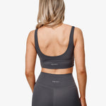 Hero Ace Sports Bra, Grey, Back Side.