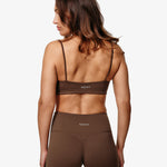 Essence Tess Sports Bra, Brown, Back Side.