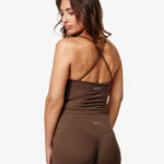 Lua Tank Top, Brown, Back Side.